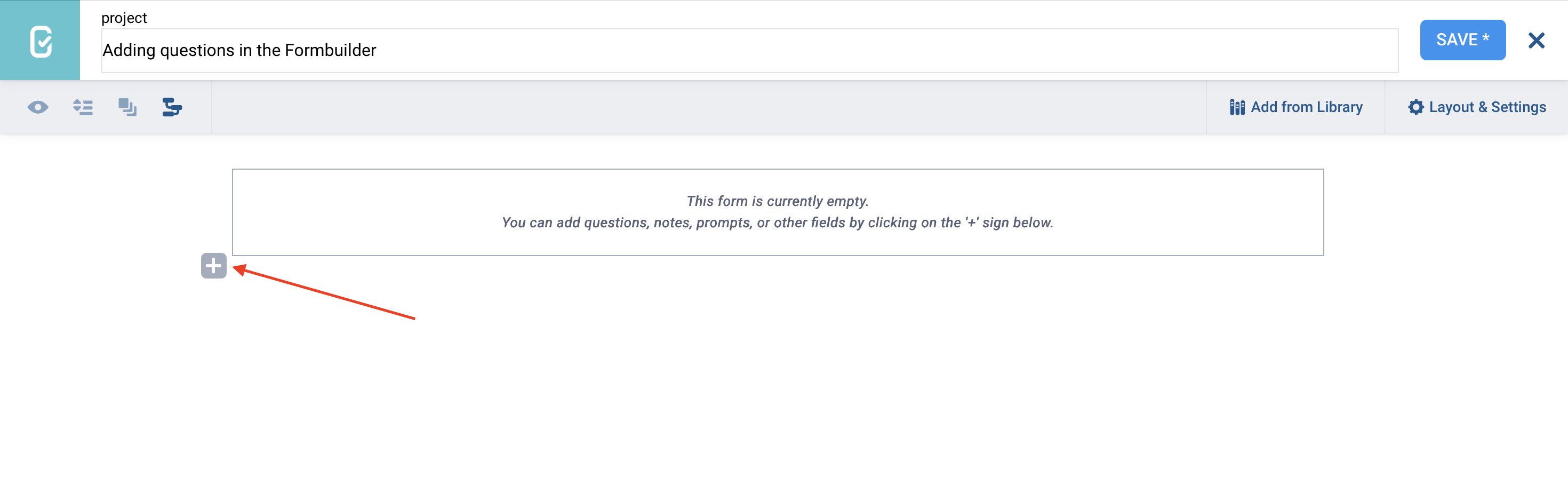 Add a question to the Formbuilder
