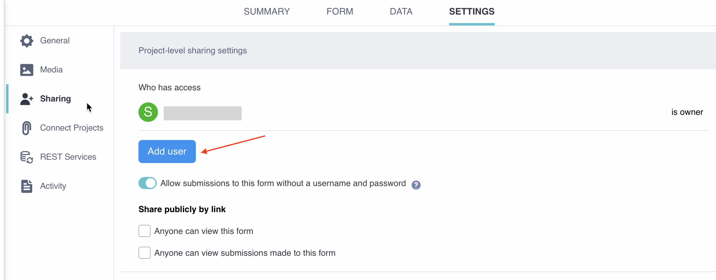 Adding a user