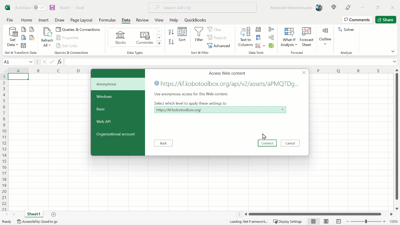 Connecting KoboToolbox to Microsoft Excel — KoboToolbox documentation