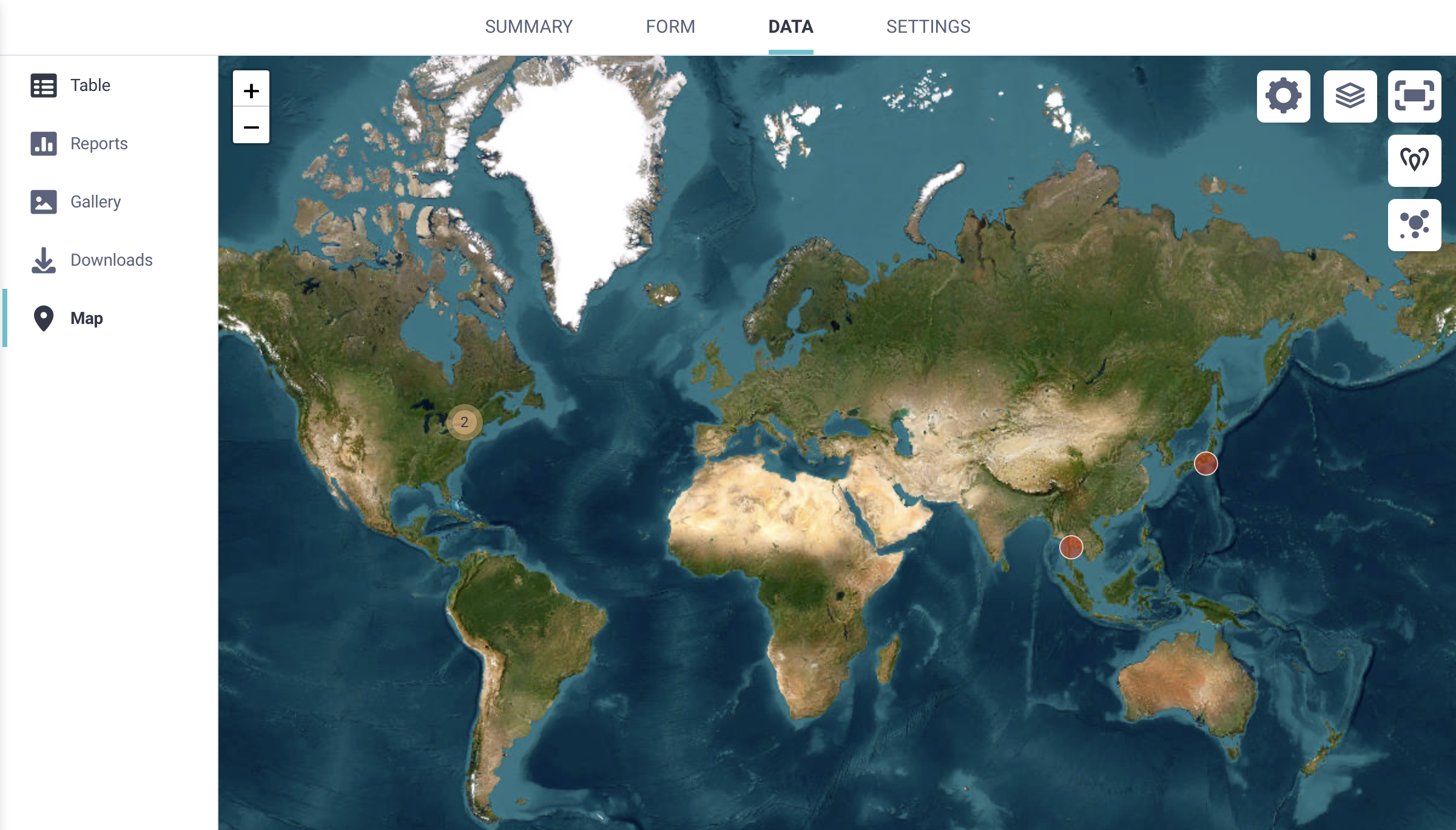 The base layer of the world map