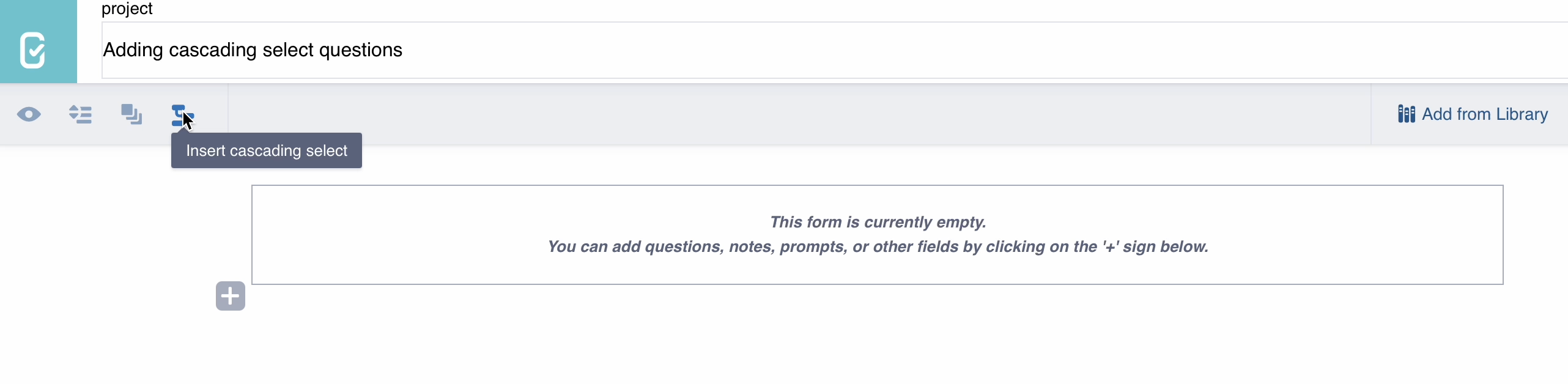 Insert cascading select example