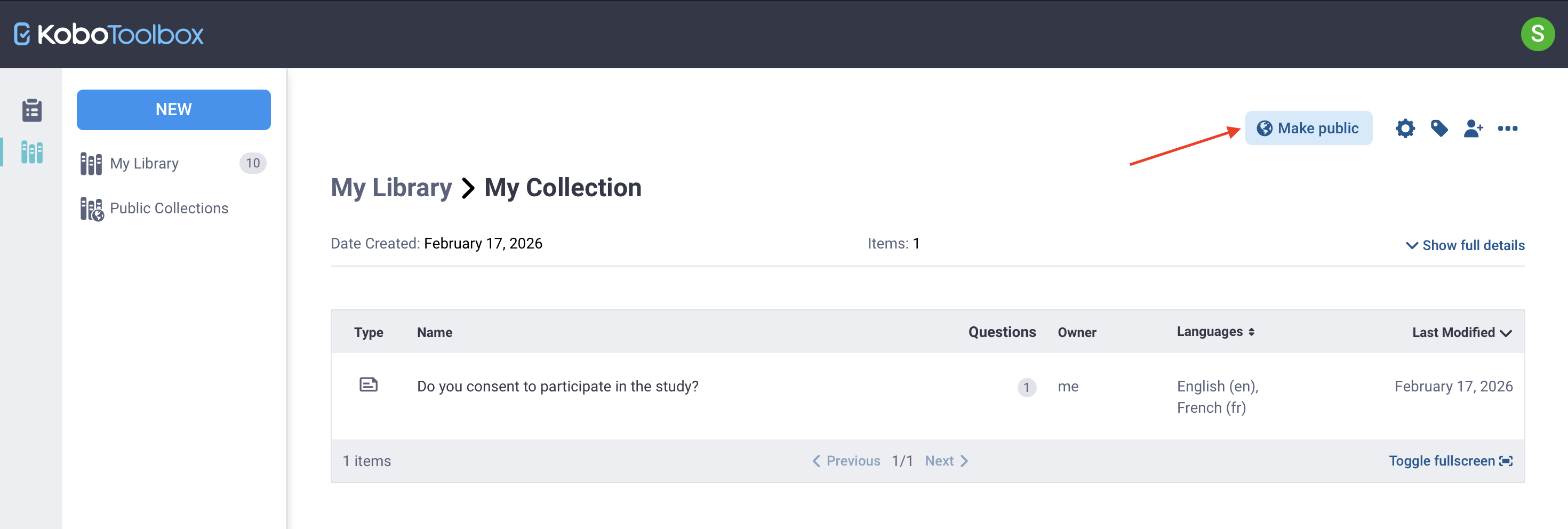 Make collection public