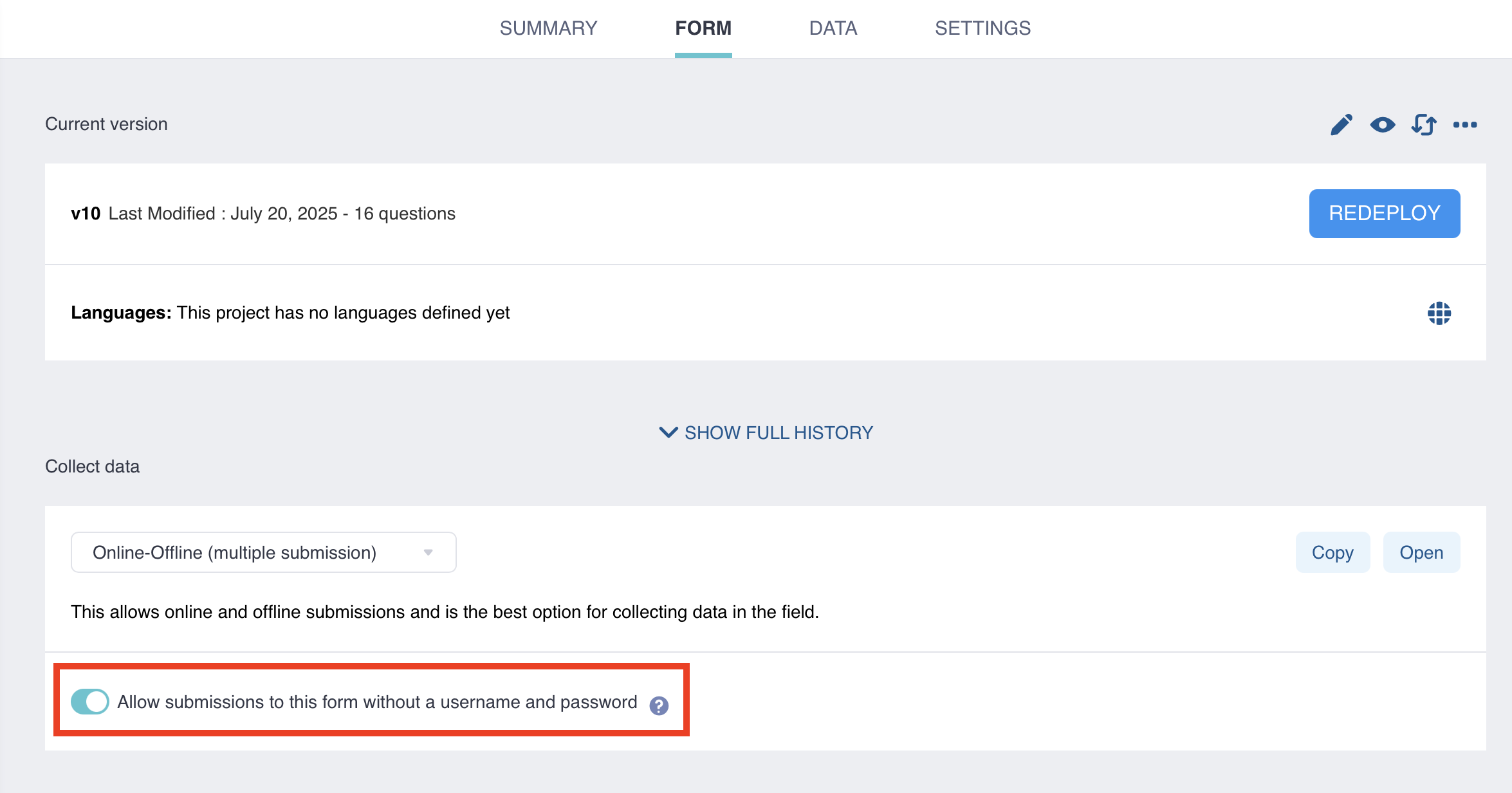 Require authentication example