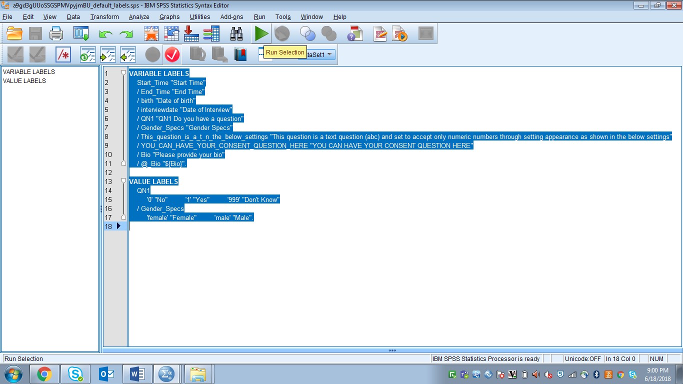 spss code