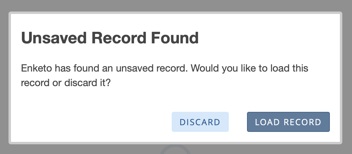 Unsaved record found prompt