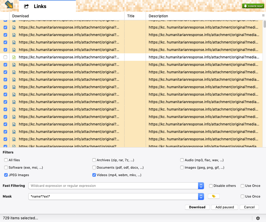 روابط DownThemAll