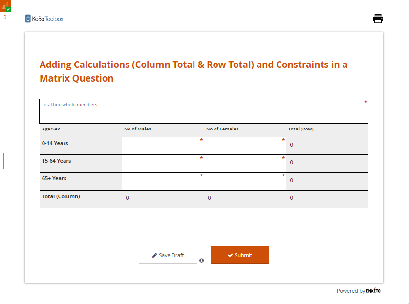 Enketo rien de saisi