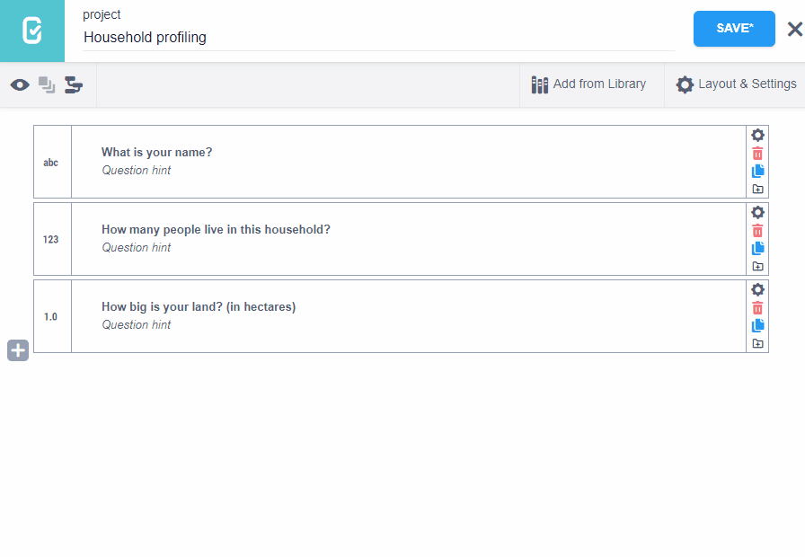 Configuration des questions de type plage