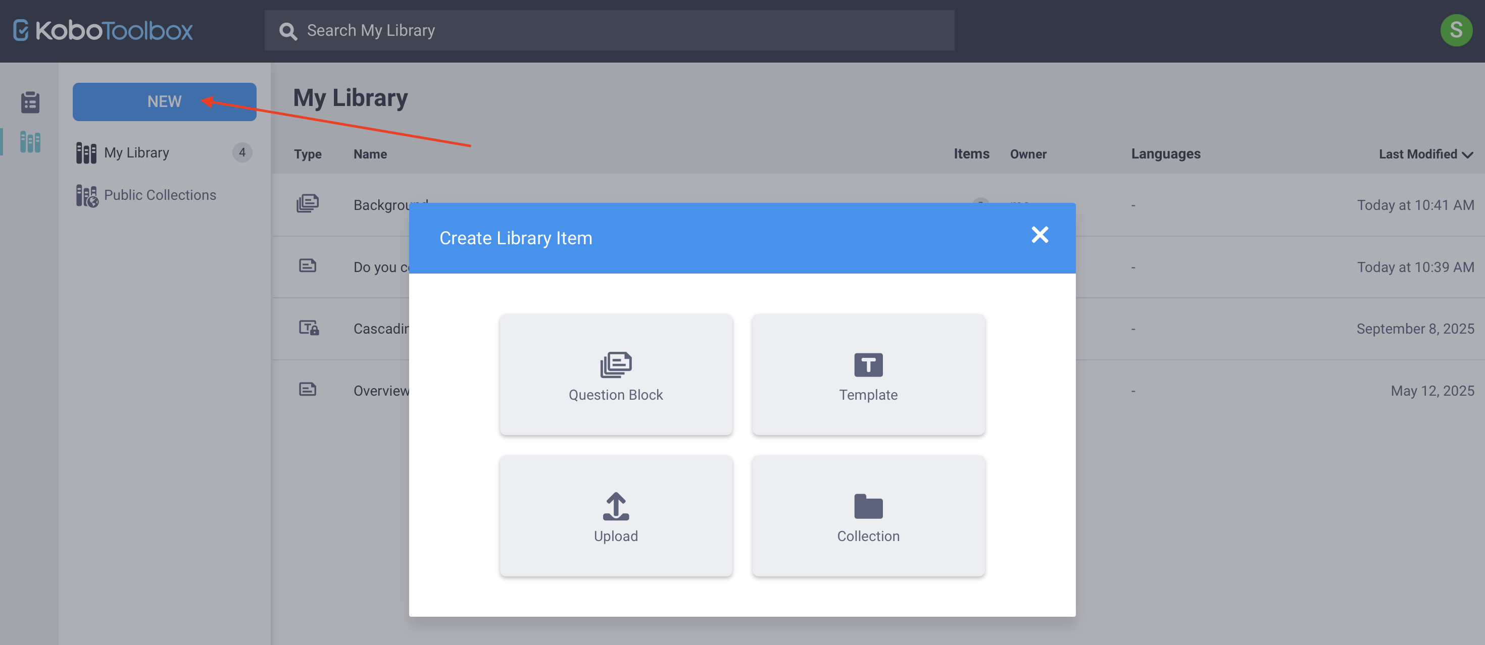 Create library item